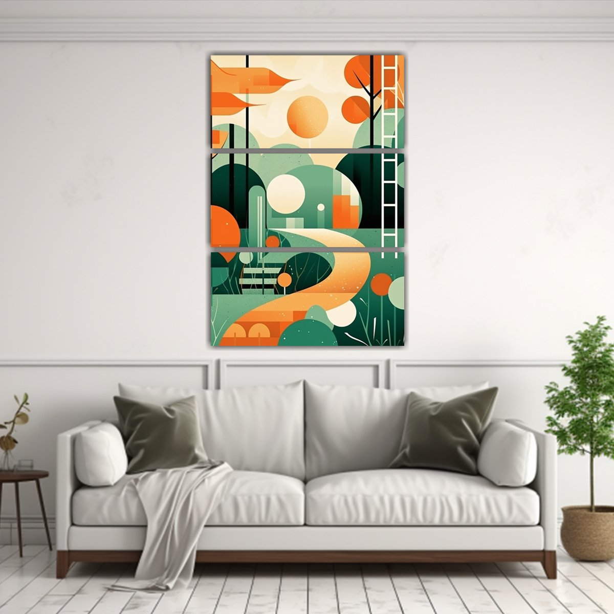 CUADRO LIENZO URBANO INTENSO PAISAJE GEOMÉTRICO 60X90 CM - 2