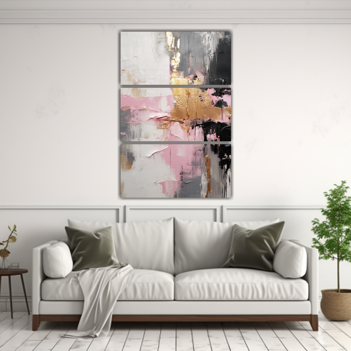 PINTURA ÓLEO MINIMALISTA EN LIENZO ÁSPERO PIN, 120X180 CM - 2