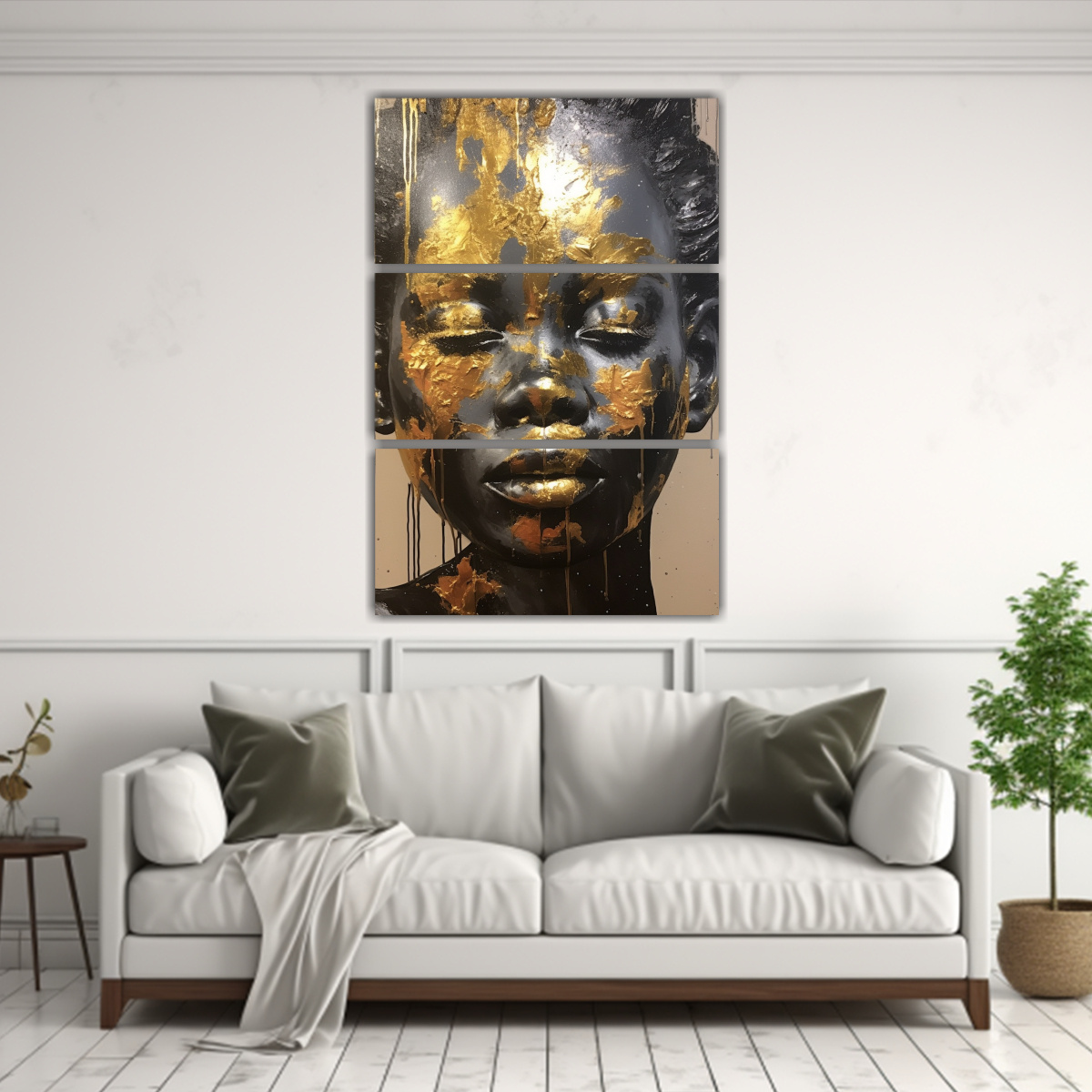 CONJUNTO DE 3 TELAS EN BASTIDOR COMPOSICIÓN 80X120 CM - 2