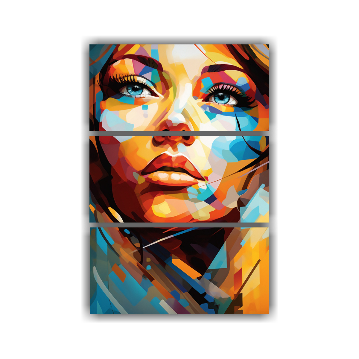 PINTURAS DE PARED ABSTRACTAS CON FORMAS COLORIDAS 100X150 CM - 1