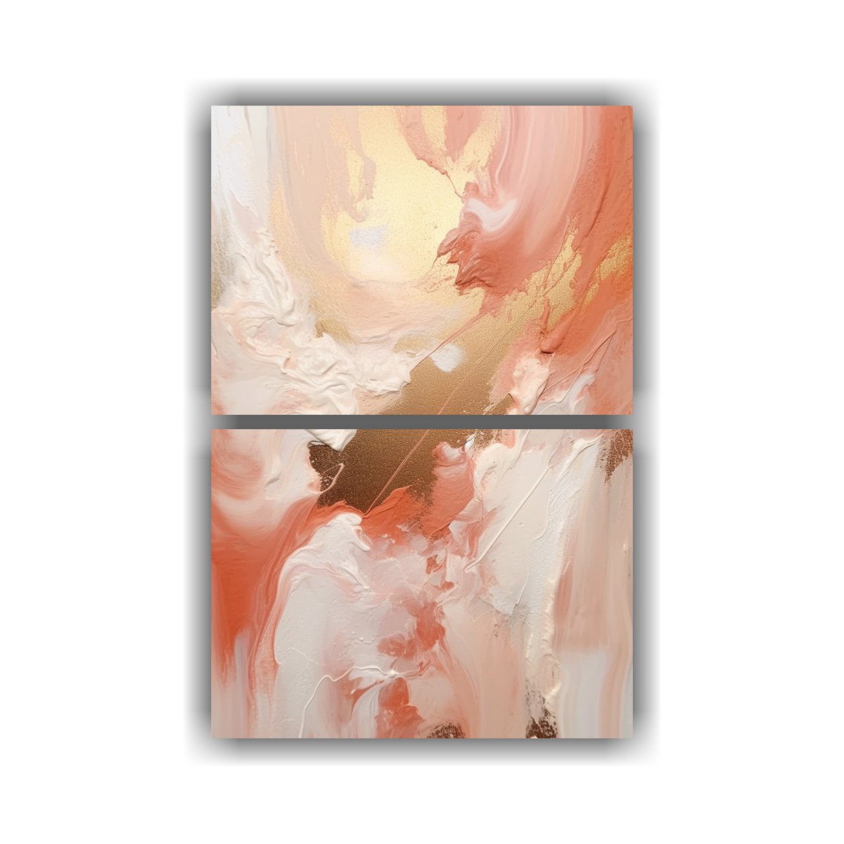 DOS LIENZOS DE TELA TEMA ALEGRE PINTURA ABSTRACTA 60X80 CM - 1
