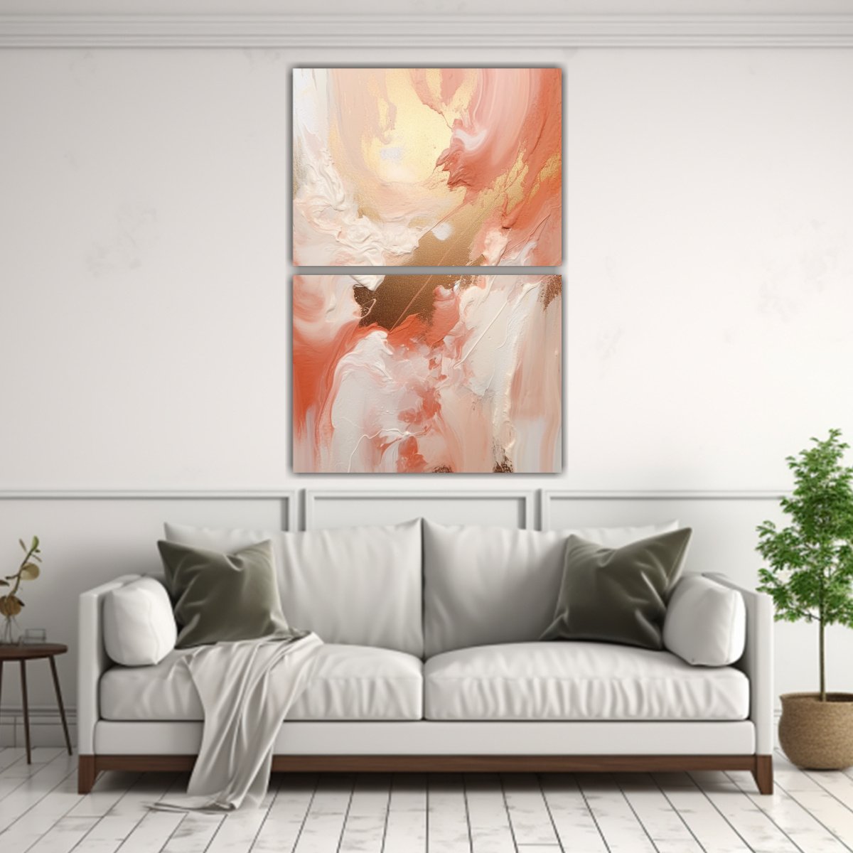 DOS LIENZOS DE TELA TEMA ALEGRE PINTURA ABSTRACTA 60X80 CM - 2