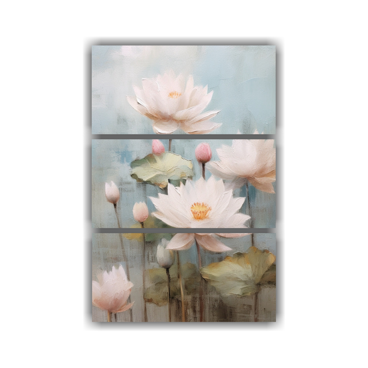 CUADRO DE PINTURA AL ÓLEO SET 3 CALIDOS ARTE 70X105 CM - 1