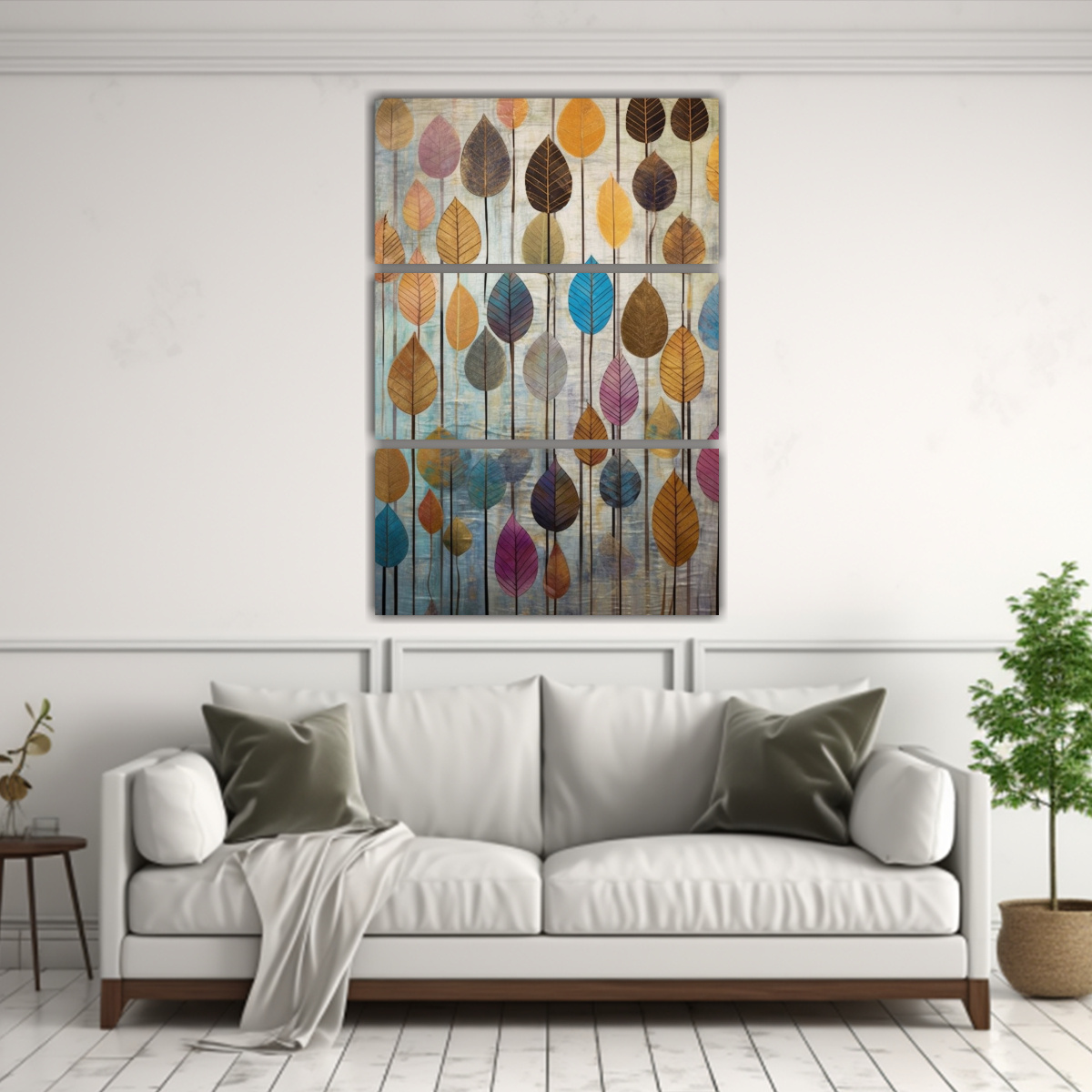 OBRA DE ARTE MIXTA CON LIENZO SIMÉTRICO EN 50X75 CM - 2