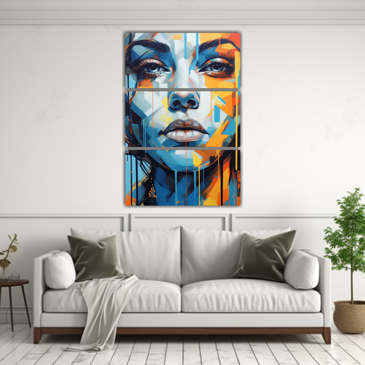 CUADRO MULTICOLOR ESTILO TRES TELAS EN BASTIDOR 100X150 CM - 2