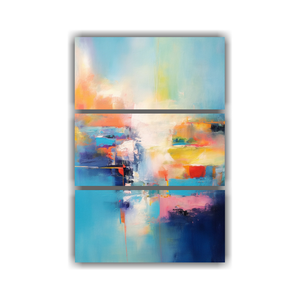 PINTURA ABSTRACTA EN ÓLEO TEXTURIZADO, 70X105 CM - 1