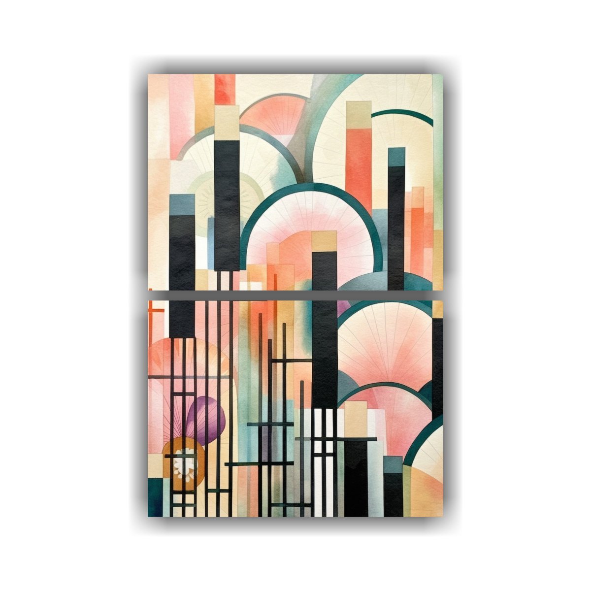 PINTURAS DECORATIVAS CON DISEÑO DE ACUARELA 80X120 CM - 1