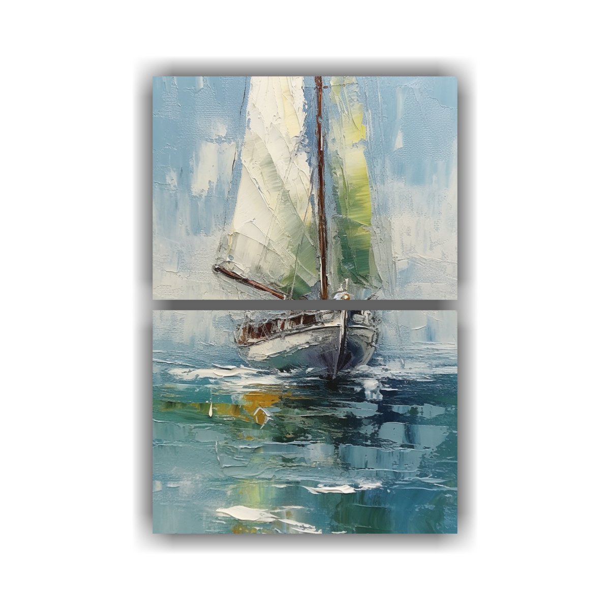 PINTURA EN TELA DE UNA VELA EN EL AGUA ESTILO PL 80X120 CM - 1