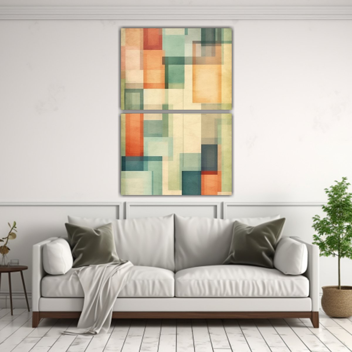 PINTURAS DE DECORACIÓN EN SALA CON DOS TELAS EN 120X160 CM - 2