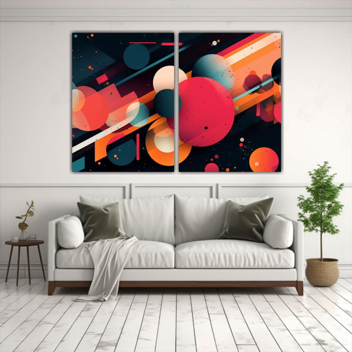 DÍPTICO ABSTRACTO EN LIENZO: CELEBRANDO LA 160X120 CM - 2