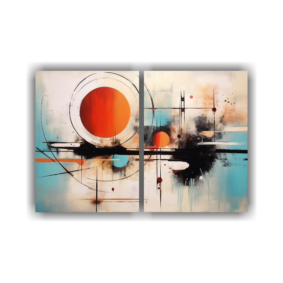 PINTURA ABSTRACTA MODERNA INSPIRADA EN ZEN Y ARTE 60X45 CM - 1