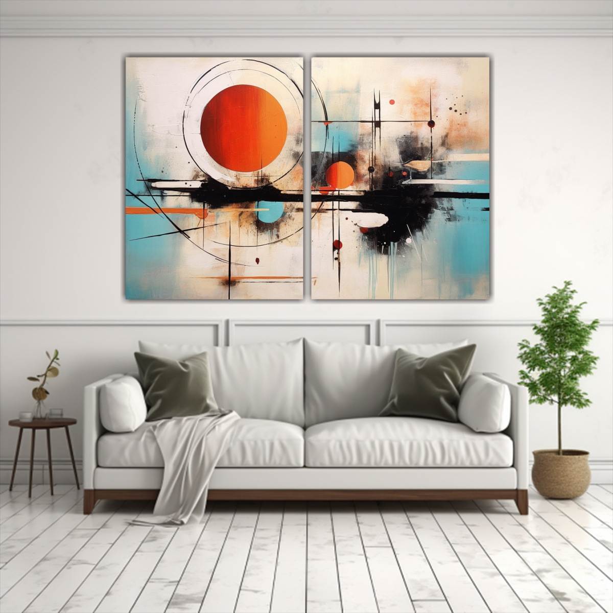 PINTURA ABSTRACTA MODERNA INSPIRADA EN ZEN Y ARTE 60X45 CM - 2