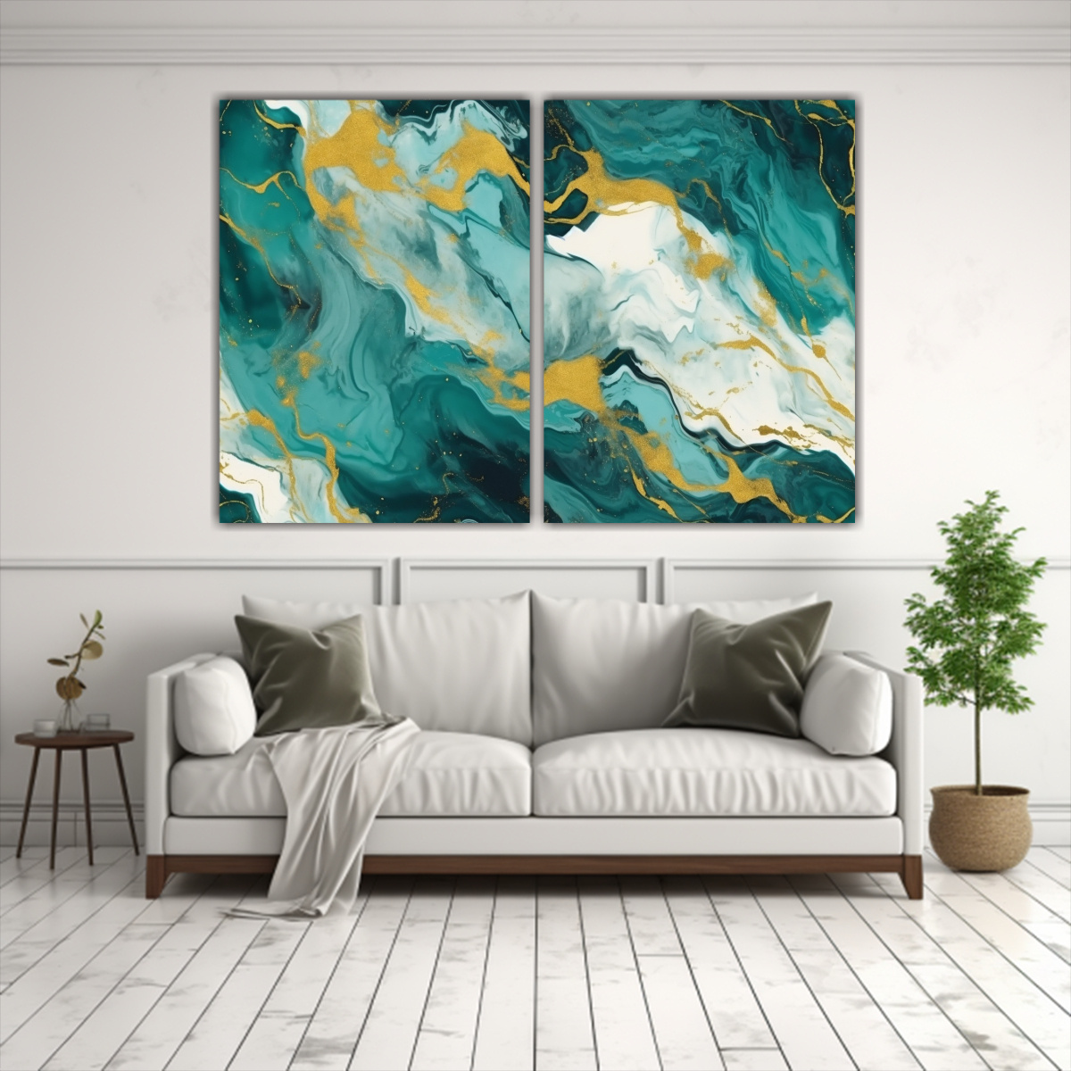 CUADROS GALERÍA SALA MINIMALISTAS EN DORADO Y 120X80 CM - 2