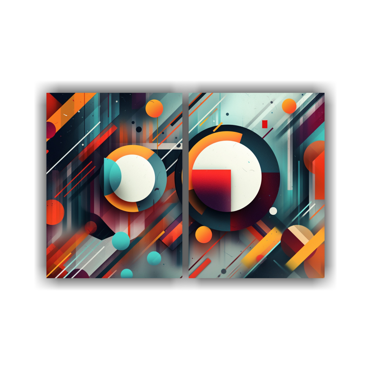 PINTURA ABSTRACTA VIBRANTE CON FORMAS 40X30 CM - 1