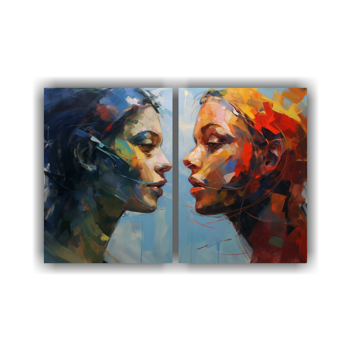 DIPTICO TONOS ARMONIA COMO PINTURA MODERNA 100X65 CM - 1