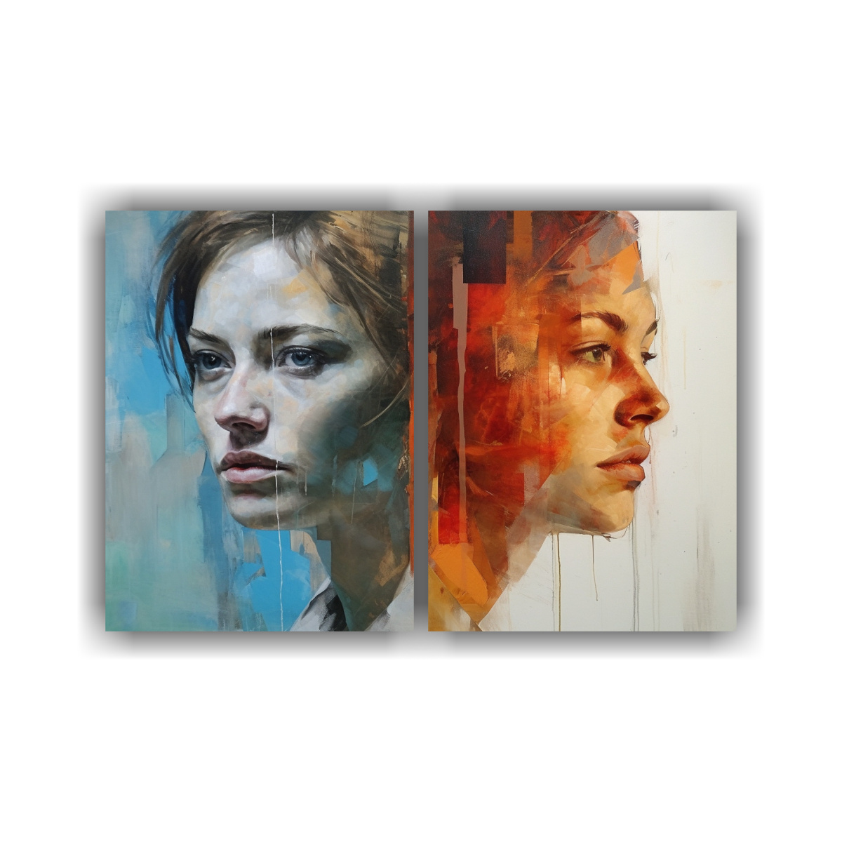 PINTURA MURAL RETRATO CONTEMPORÁNEA Y 80X50 CM - 1