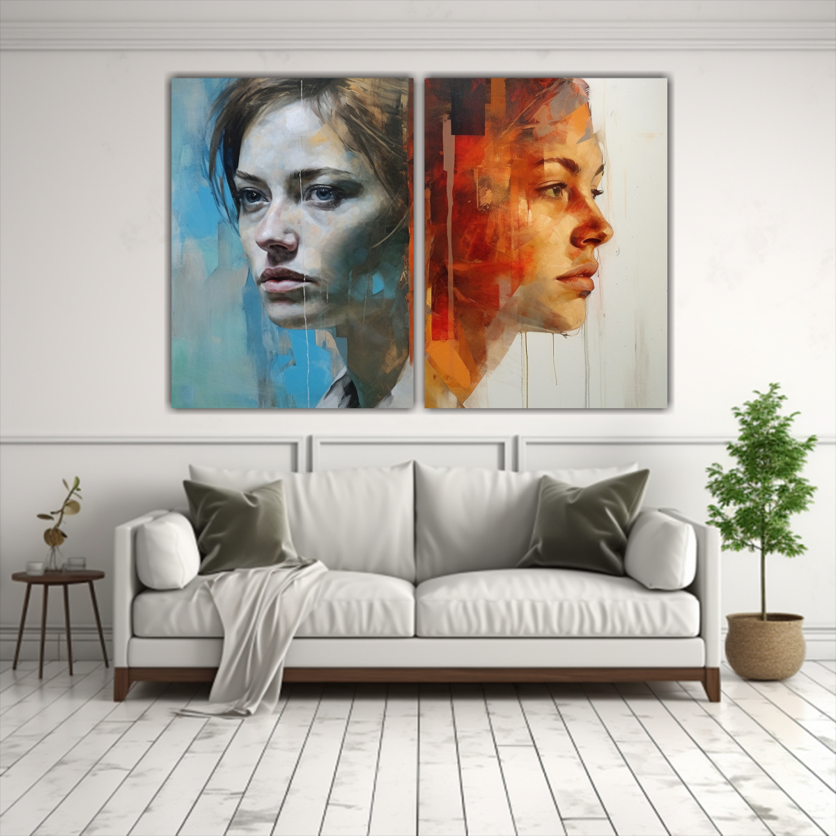 PINTURA MURAL RETRATO CONTEMPORÁNEA Y 80X50 CM - 2