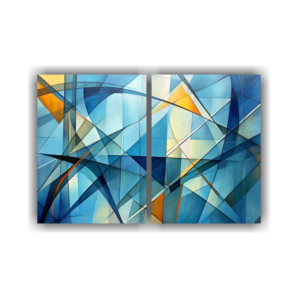 CUADROS LIENZO LÍNEAS AZULES ABSTRACTO MODERNO 160X120 CM - 1