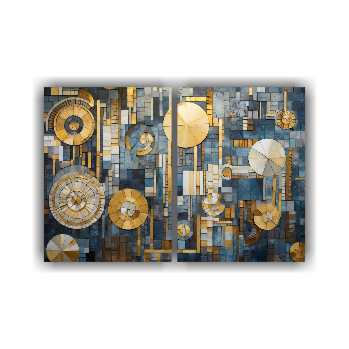 CUADROS ABSTRACTOS VINTAGE EN BASTIDOR: ARTE DECO 100X75 CM - 1