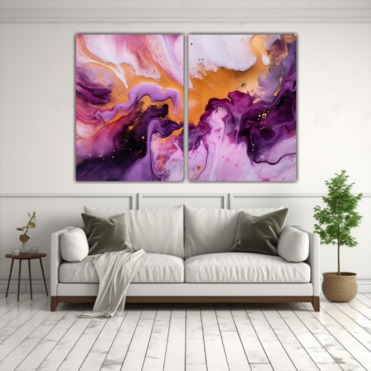 ARTE DE PARED MODERNO CLÁSICO CON SALPICADURAS 120X80 CM - 2