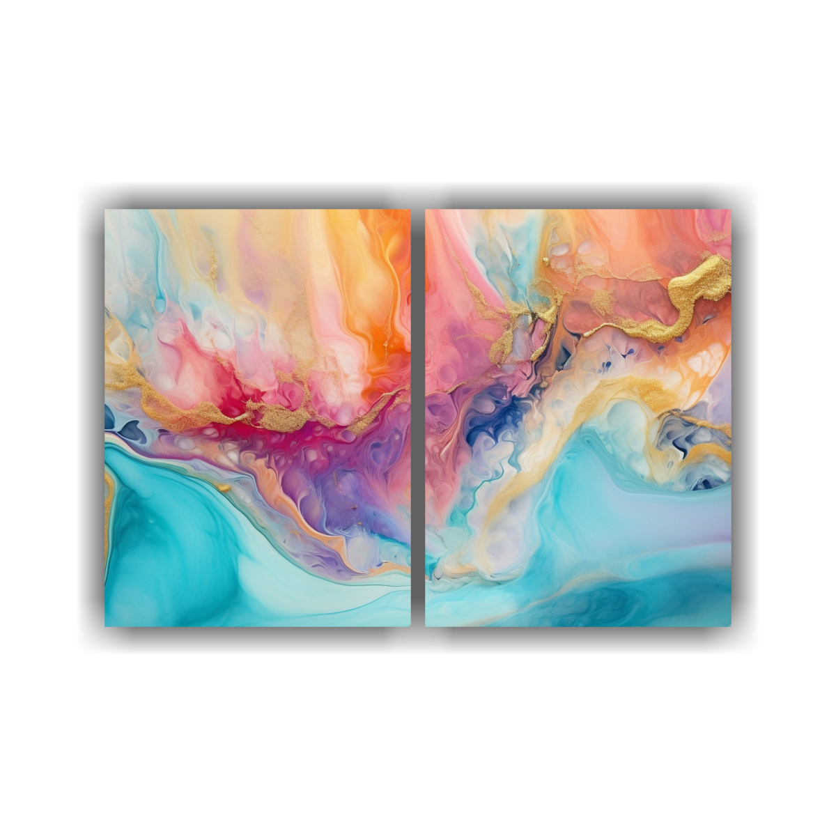 CUADROS ABSTRACTOS CON CORRIENTES CÁLIDAS Y 40X30 CM - 1