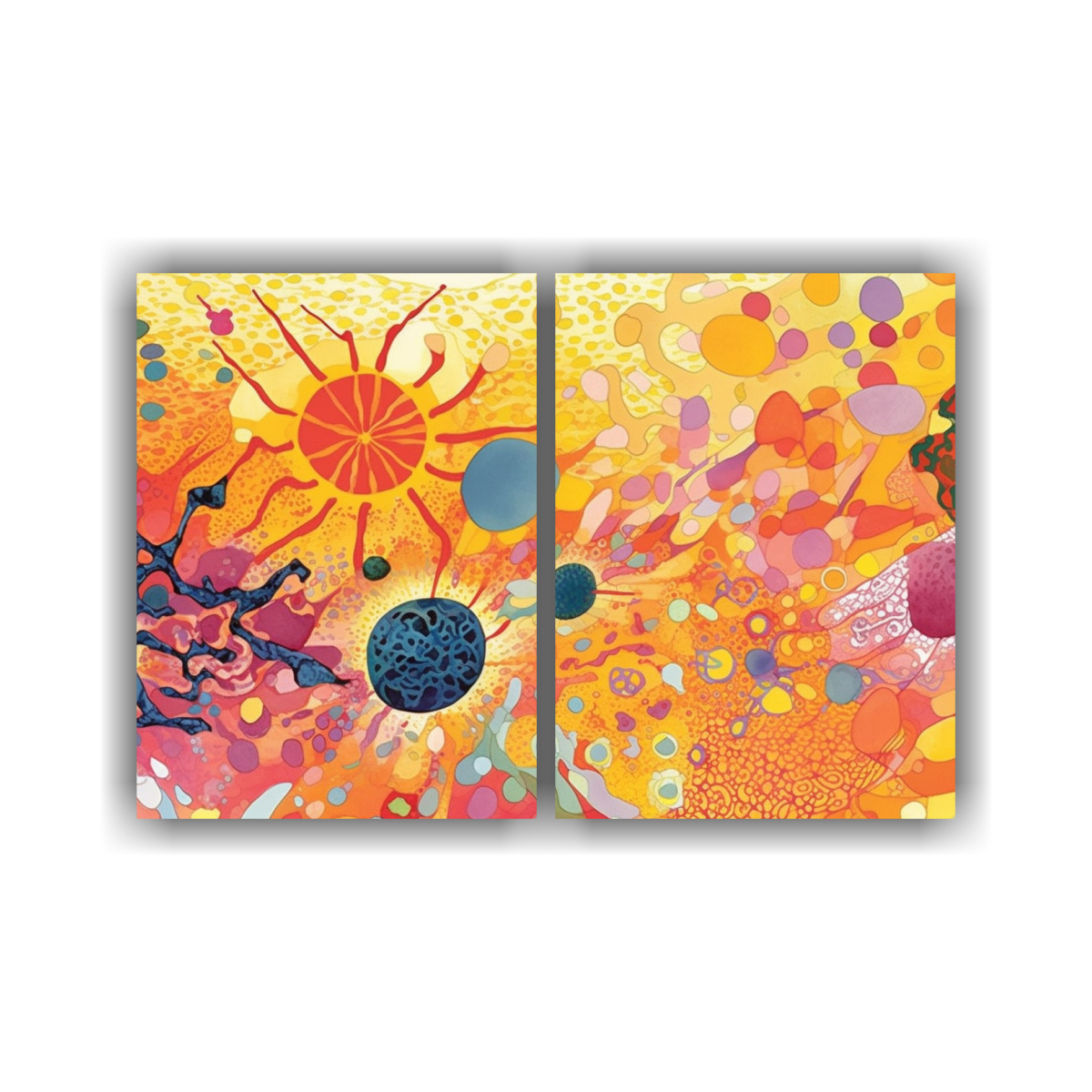 CUADROS CANVAS LINEALES CELLS IN HARMONY RYUKYU 120X80 CM - 1