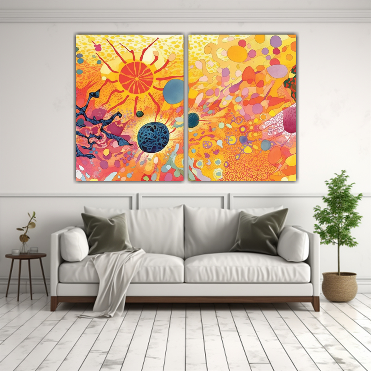 CUADROS CANVAS LINEALES CELLS IN HARMONY RYUKYU 120X80 CM - 2