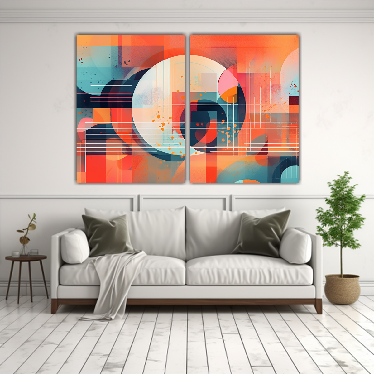 CUADROS GEOMÉTRICOS CON DISEÑO COLORIDO Y 160X120 CM - 2