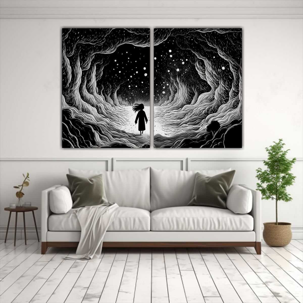 PINTURAS LIENZO MINIMALISMO ADOLESCENTE INVOCANDO 80X50 CM - 2