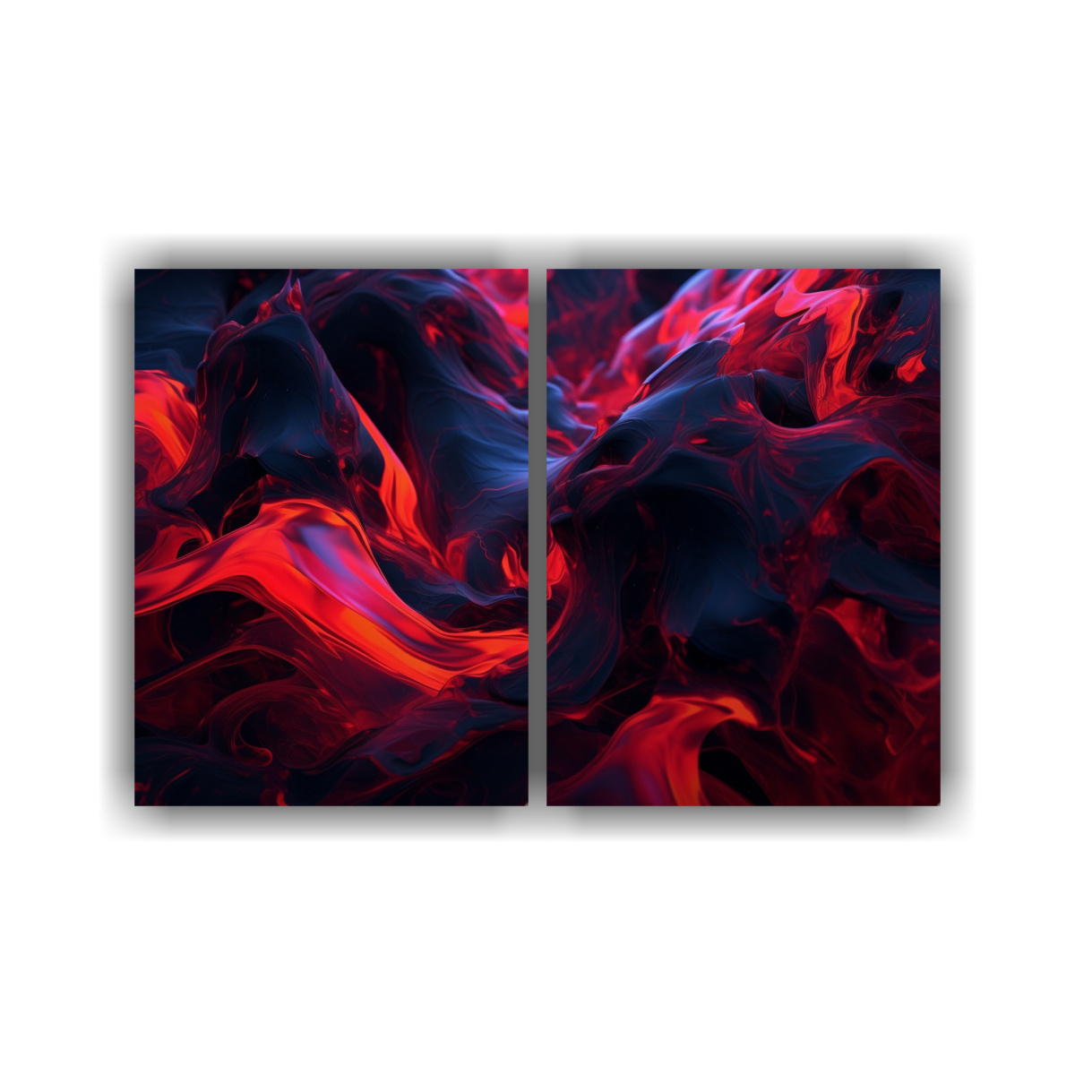 PINTURA DECORATIVA ABSTRACTA EN LIENZO ROJO 60X45 CM - 1