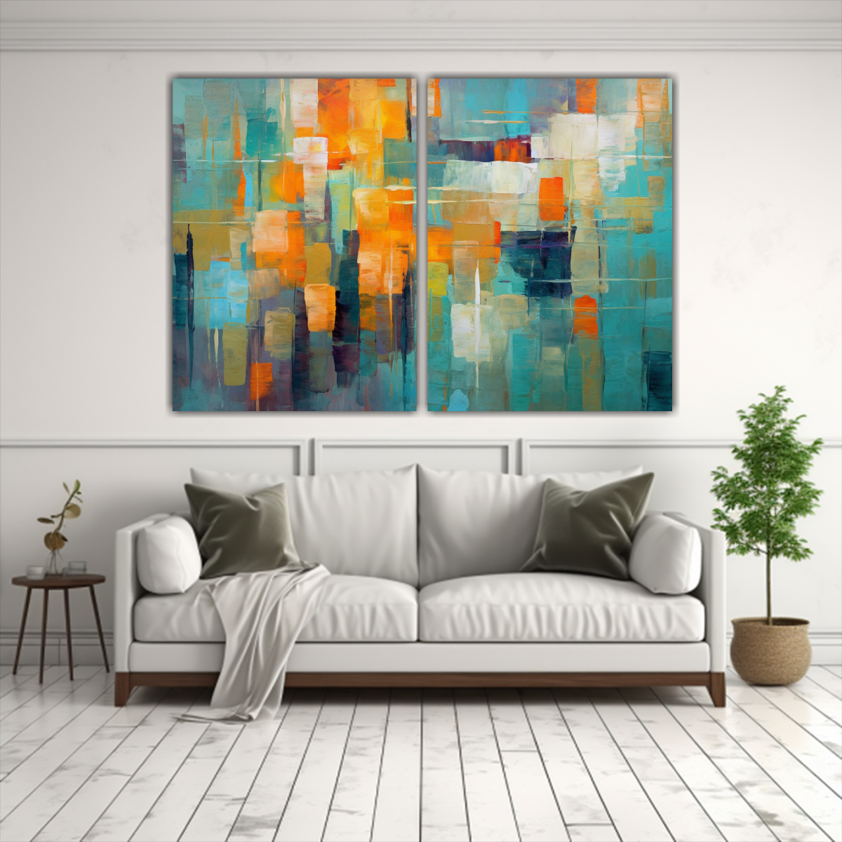 ARTE ABSTRACTO MODERNO EQUILIBRIO DE FORMAS 120X80 CM - 2