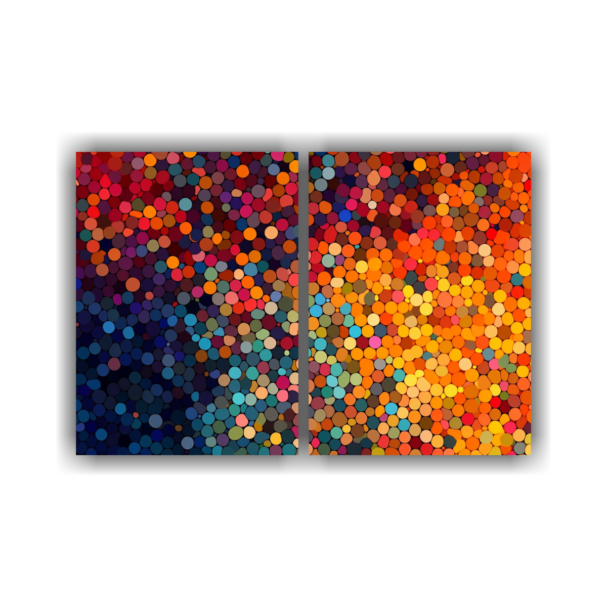 DÍPTICO IMPRESO PUNTOS DE COLOR CON SALPICADURAS 100X75 CM - 1