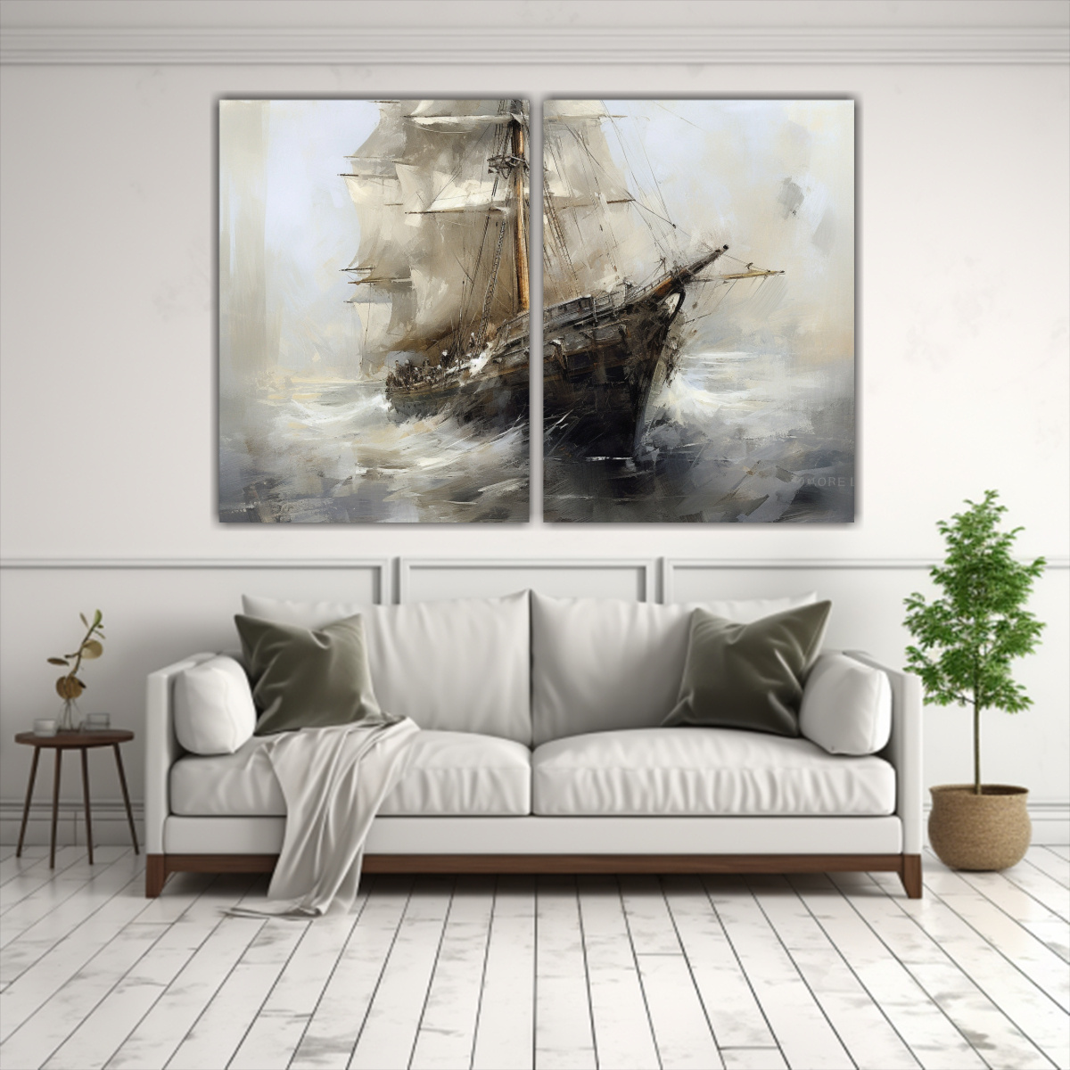 CUADROS DE DECORACIÓN MARINA CON VELERO EN EL 60X40 CM - 2