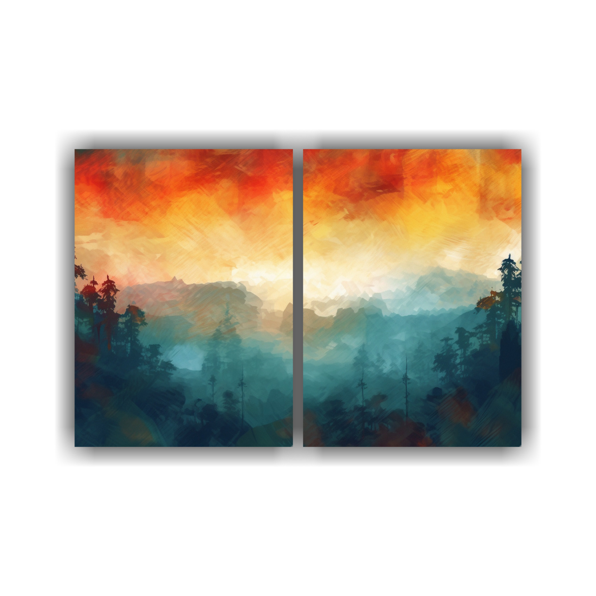 PINTURAS ABSTRACTAS DE PAISAJES MODERNOS EN 120X80 CM - 1