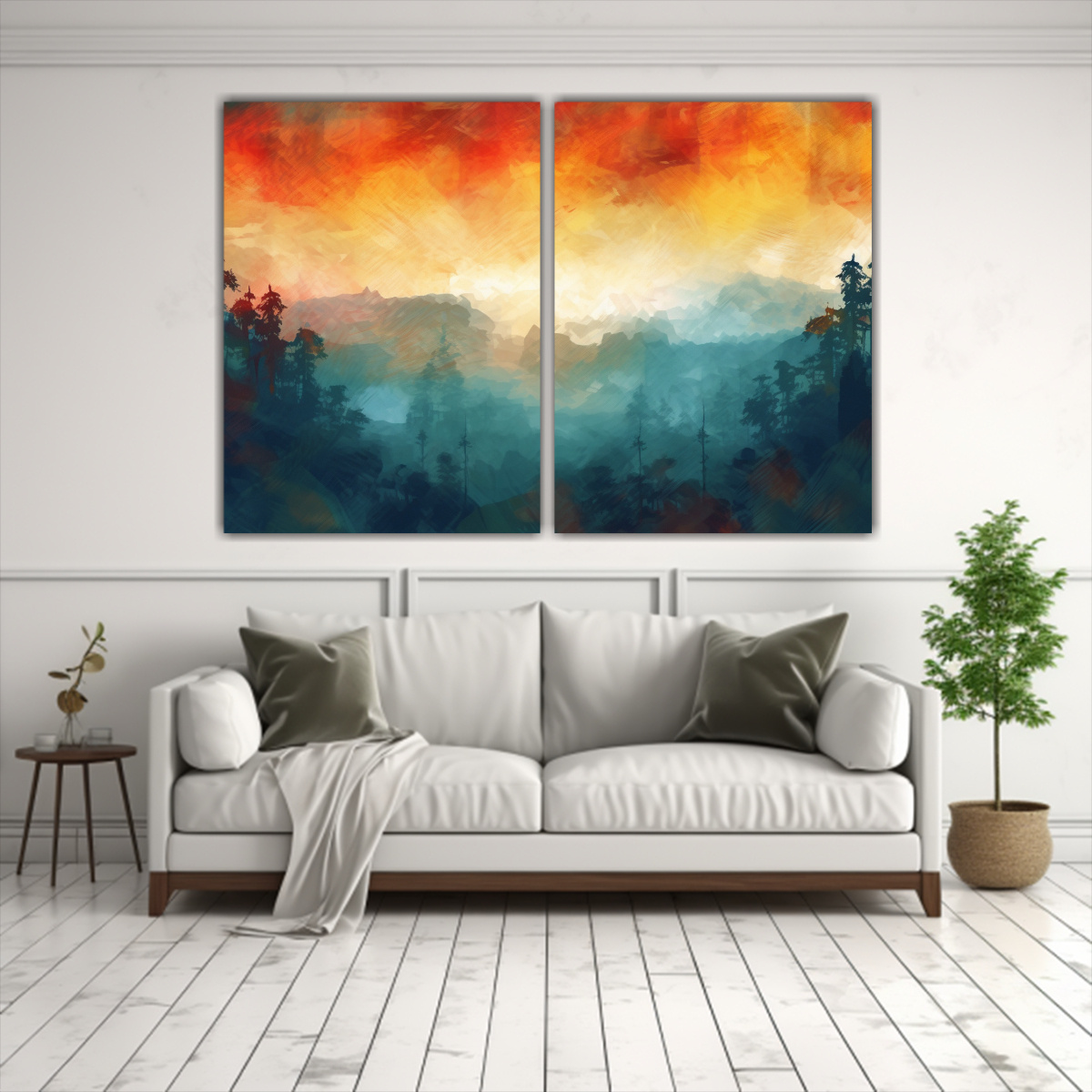 PINTURAS ABSTRACTAS DE PAISAJES MODERNOS EN 120X80 CM - 2