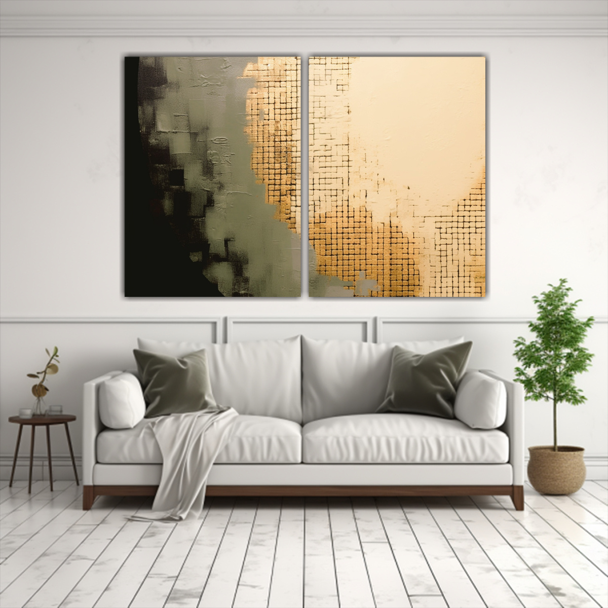 CUADROS VANGUARDIA CON HOJA DE ORO MUY LIGERA Y 60X40 CM - 2