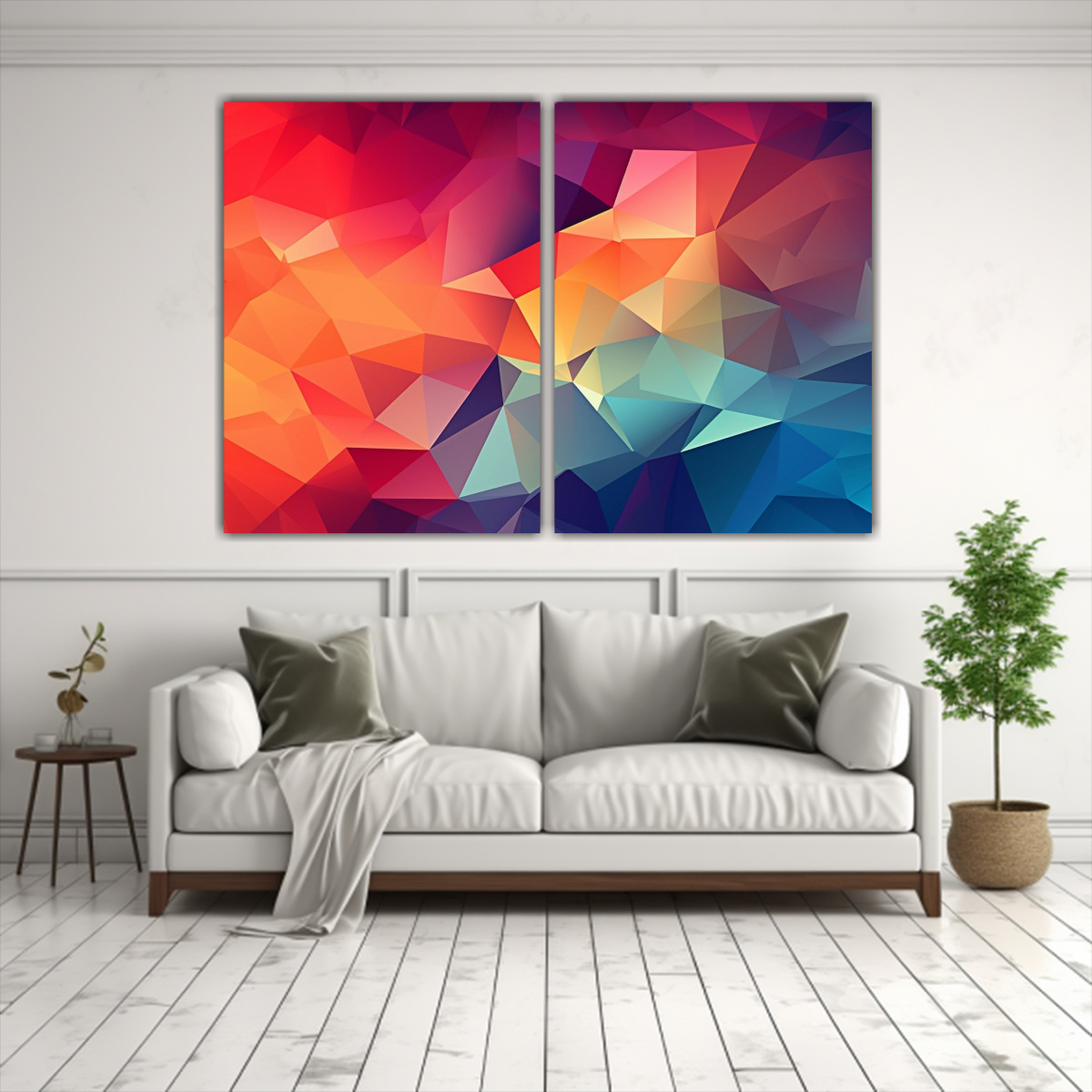 CUADROS DE TELA ABSTRACTOS CÁLIDOS PARA 60X45 CM - 2