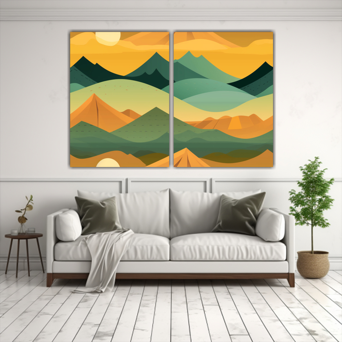 DÍPTICO JUVENIL MONTAÑAS MINIMALISTAS PARA 80X50 CM - 2