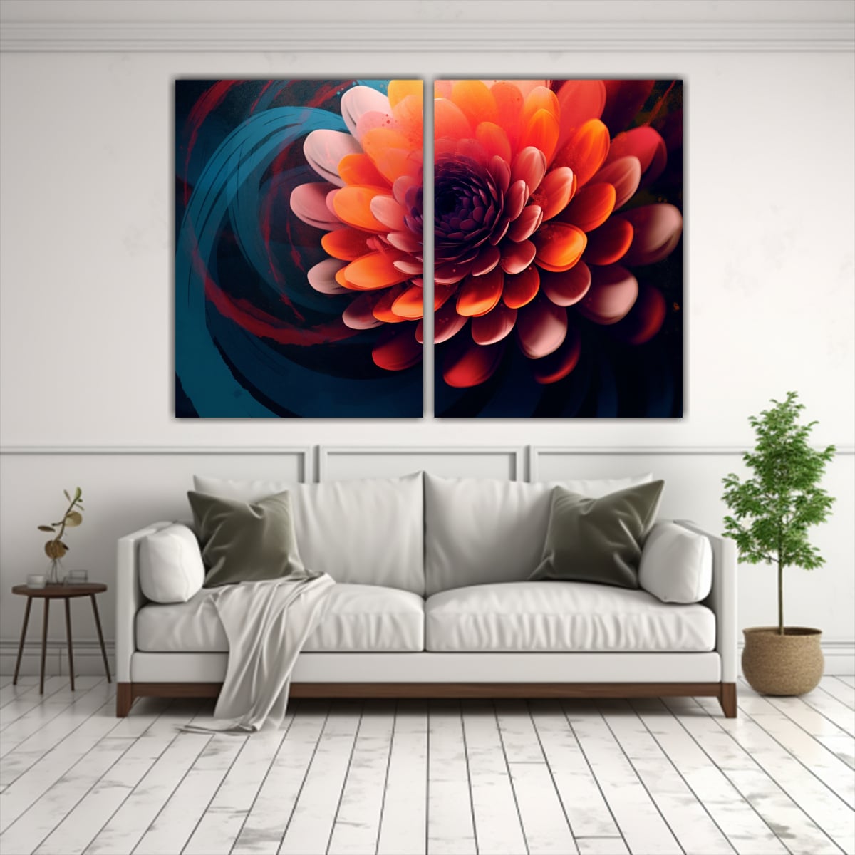 CONJUNTO DE CUADROS EN BASTIDOR TONOS ECONÓMICOS 100X65 CM - 2