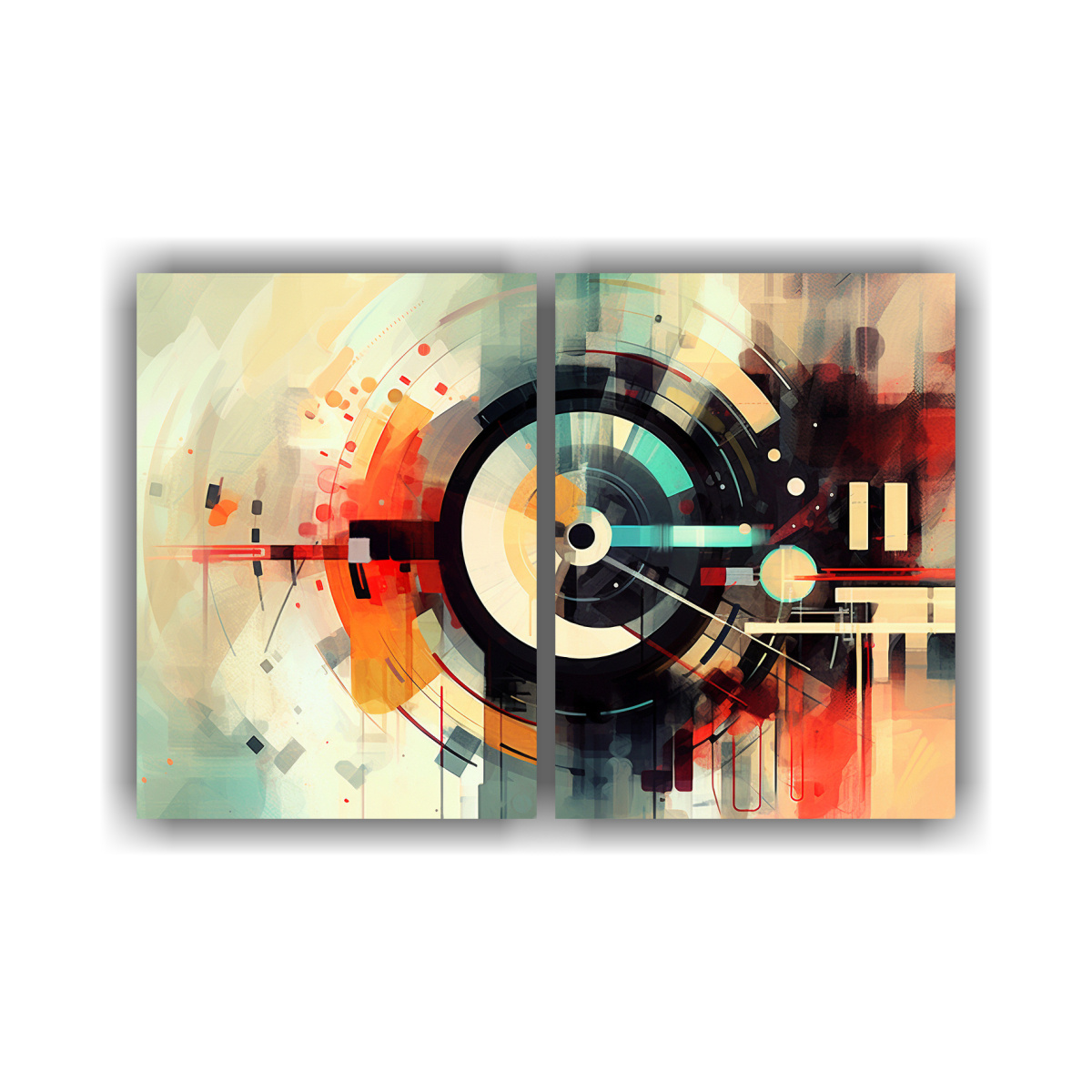 ARTE ABSTRACTO TECNOLÓGICO EN COLORES VIBRANTES. 60X40 CM - 1