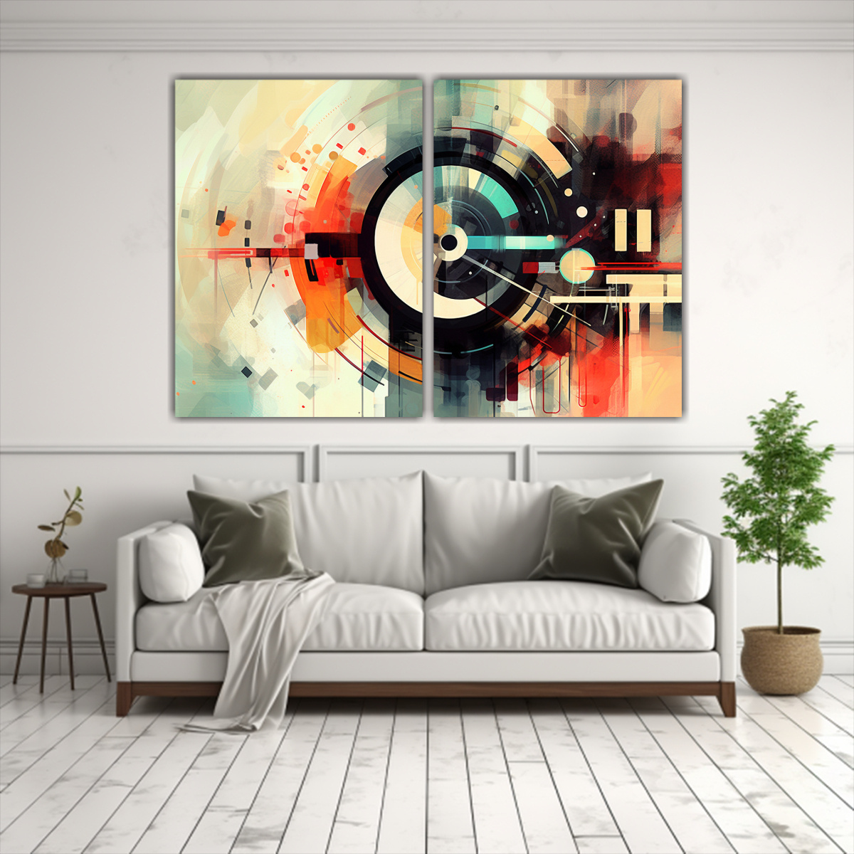ARTE ABSTRACTO TECNOLÓGICO EN COLORES VIBRANTES. 60X40 CM - 2
