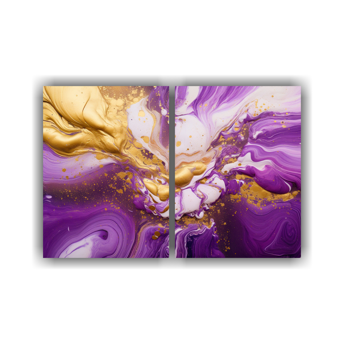 PINTURAS DECORATIVAS DE LUJO EN MORADO Y MAGENTA 80X50 CM - 1