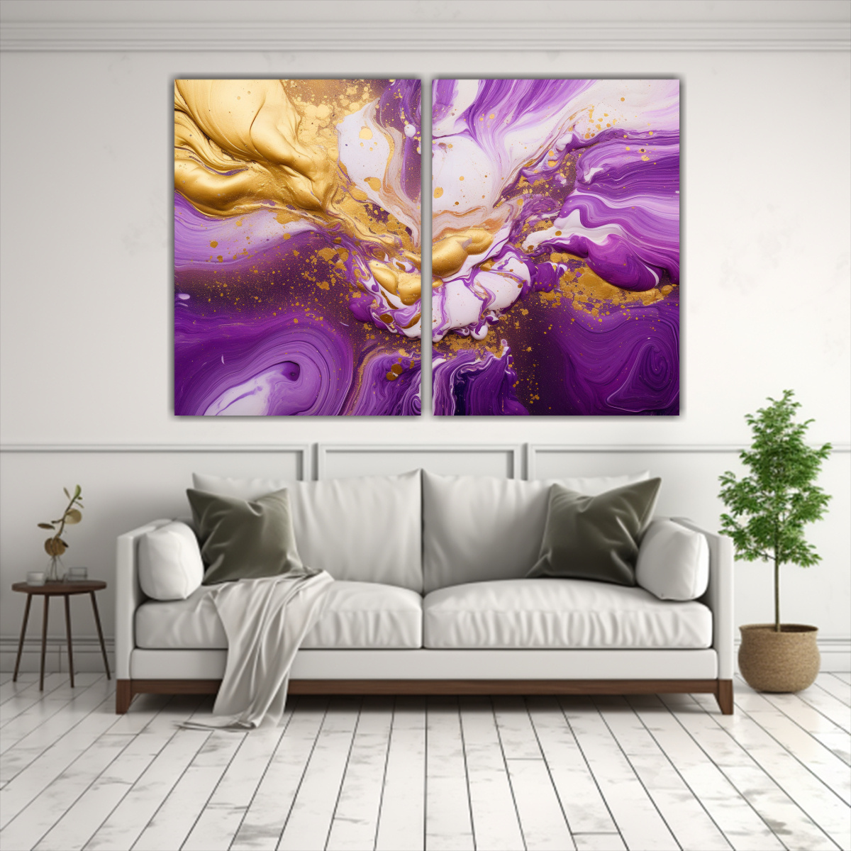 PINTURAS DECORATIVAS DE LUJO EN MORADO Y MAGENTA 80X50 CM - 2
