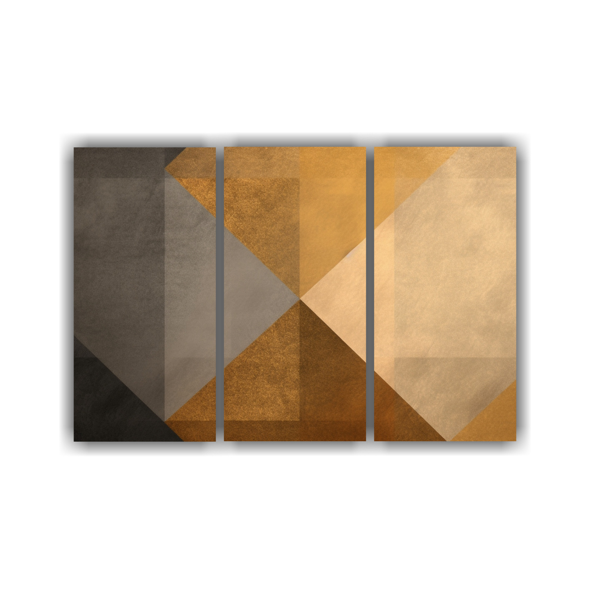 CUADRO GEOMÉTRICA IMPACTANTE EN FONDO DORADO Y 120X80 CM - 1
