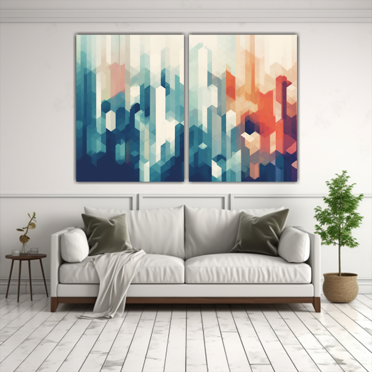 PINTURAS ABSTRACTAS PARA DECORACIÓN DE INTERIORES 80X60 CM - 2
