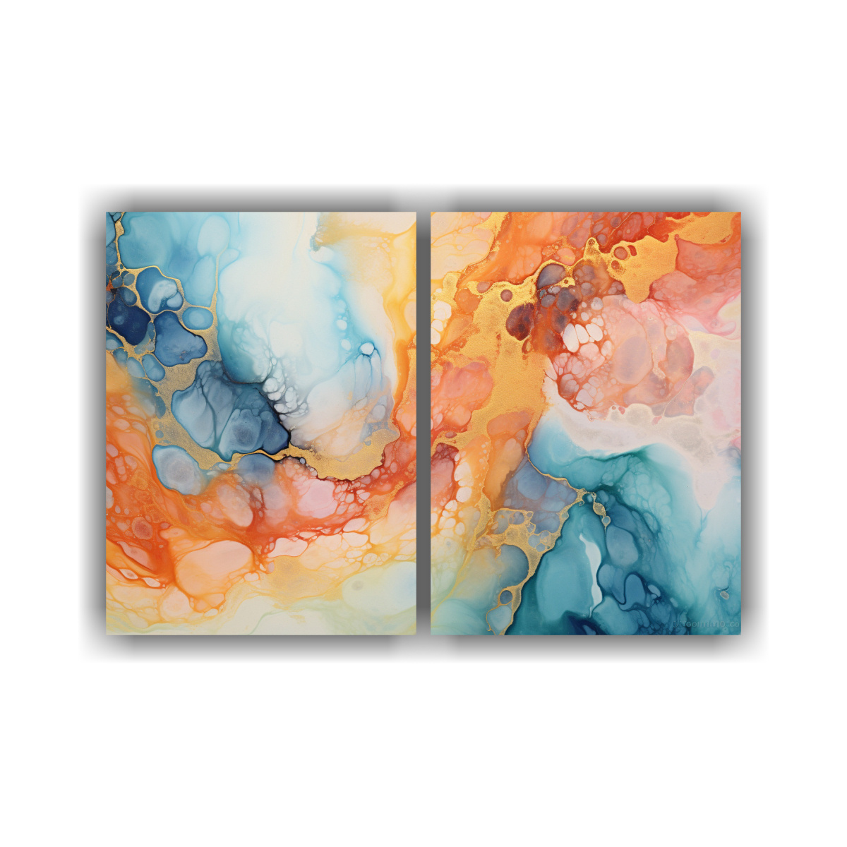 CUADROS ABSTRACTOS VIBRANTES CON TONOS 80X60 CM - 1