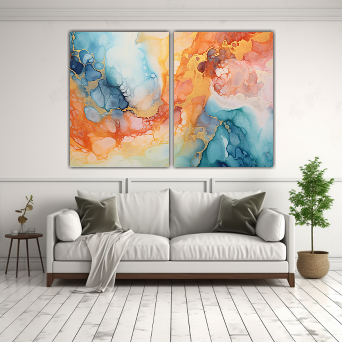 CUADROS ABSTRACTOS VIBRANTES CON TONOS 80X60 CM - 2