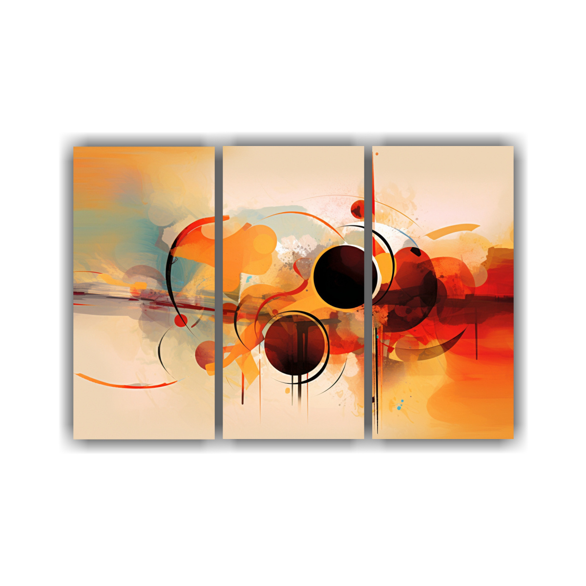 CONJUNTO DE 3 LIENZOS DE TELA ARTE ABSTRACTO 75X50 CM - 1
