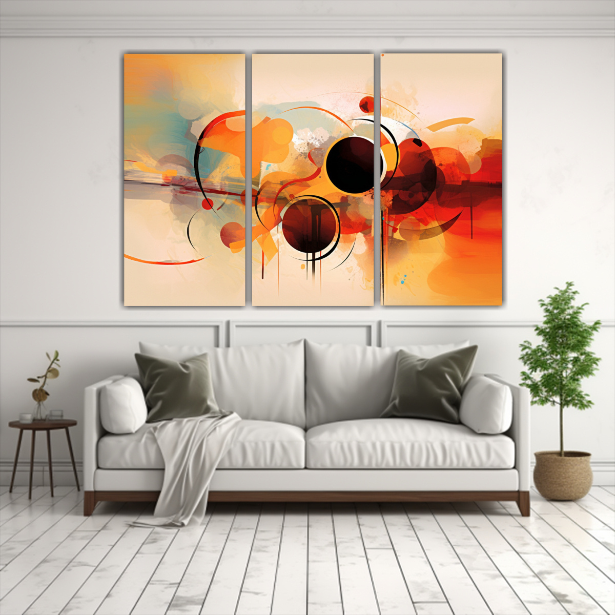 CONJUNTO DE 3 LIENZOS DE TELA ARTE ABSTRACTO 75X50 CM - 2