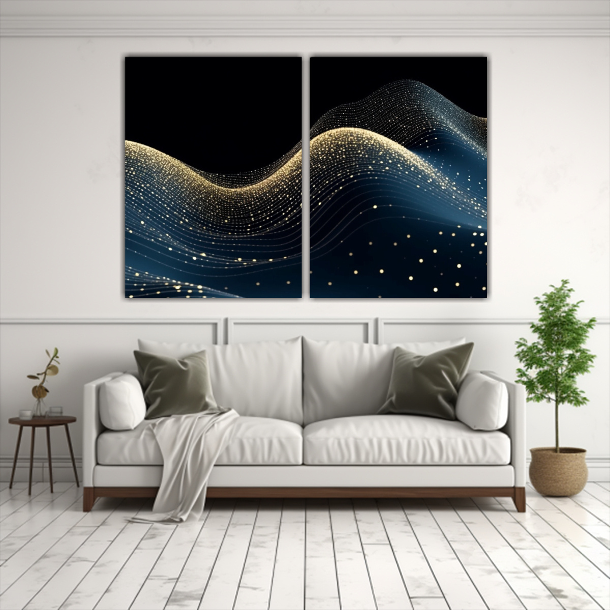 CONJUNTO DE 2 LIENZOS MODERNOS LUMINOSOS CON 120X80 CM - 2